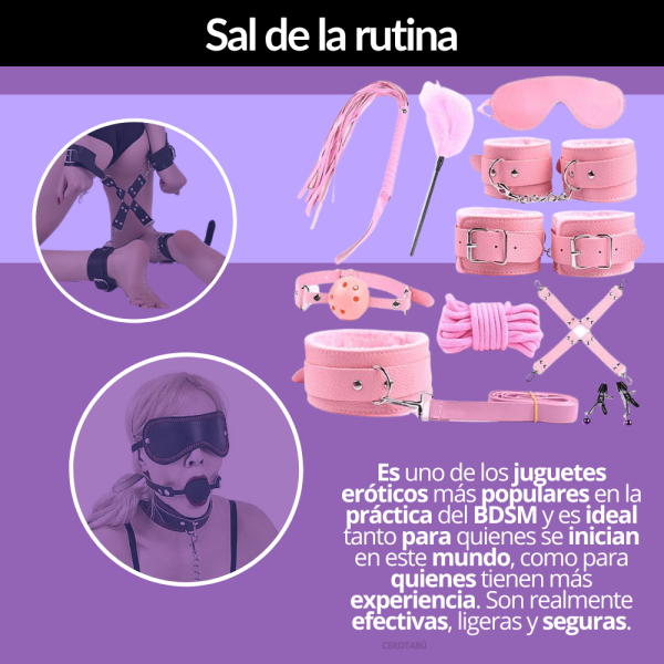 Kit de Bondage Rosado – 10 Piezas